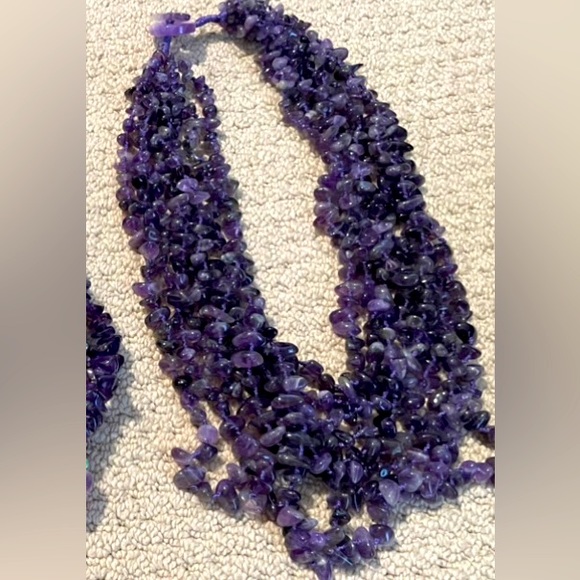 Semi-precious stone necklace in amethyst - Picture 1 of 3
